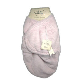 NEW WITH ORIGINAL TAGS OH SO DREAMY LIGHT PINK FAUX FUR SWADDLE SIZE 0-3 MONTHS